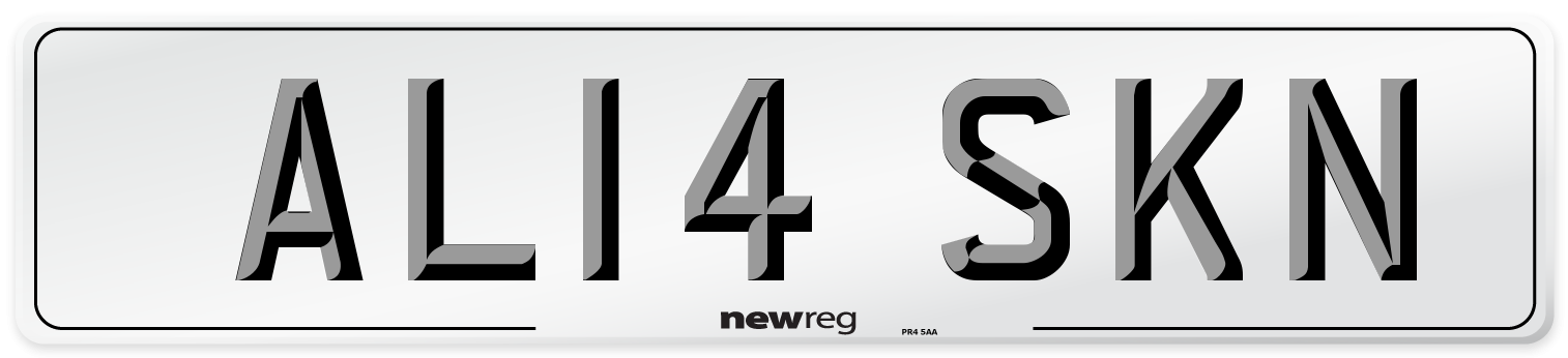 AL14 SKN Number Plate from New Reg